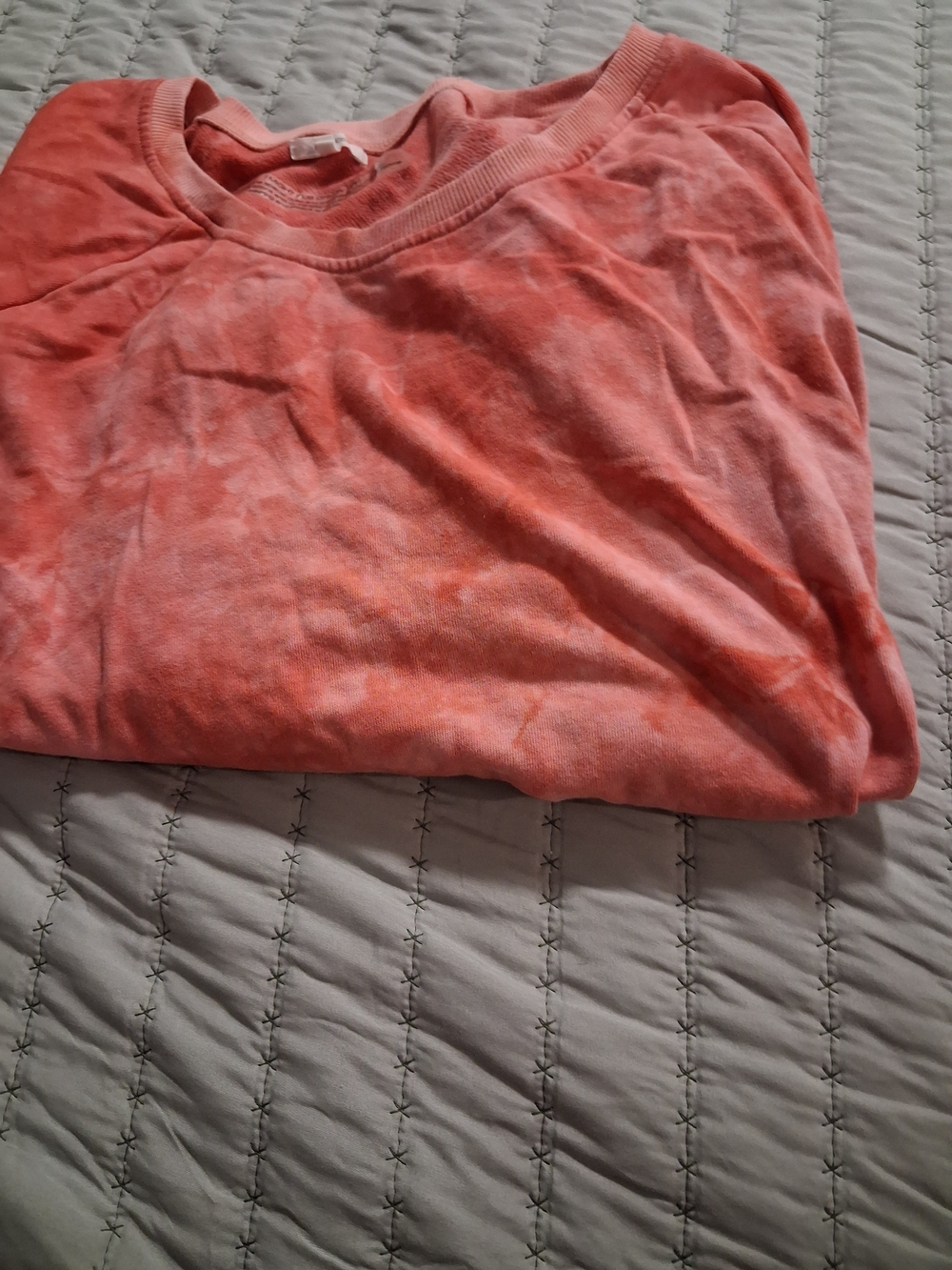 WomensCoral Tie-Dye Long-Sleeve Tee